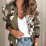 Elegant Autumn Floral Printed Jackets Women