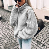 Women's Half-High Neck Coarse Knit Sweater