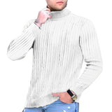 Men's Solid Color Turtleneck Knitted Sweater