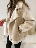 Women's Loose Fitting Lambs Hair Winter Coat