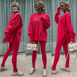 Women's 2 Piece Solid Color Sweatsuits