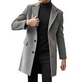 Men's Business/Casual Long Woolen Coat