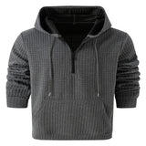 Men's Checkerboard Patchwork Zipper Hoodie