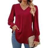 Women's Solid Color Chiffon Shirt