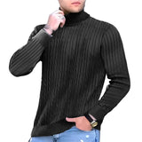 Men's Solid Color Turtleneck Knitted Sweater