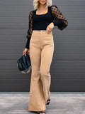 Ladies Slim Fit Flared Corduroy Pant