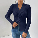 Women's V-Neck Pullover Slim Fit Sweater