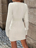 Women's Crewneck Knitted Pullover Sweater Dress