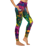 Abstract Splatter Print Yoga Pants