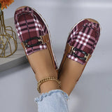 Plaid Loafer Everyday Walking Shoe Women