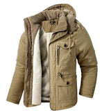 Cashmere Fleece Thicken Winter Hooded Jacket Men