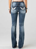 Women's Embroidered Back Pockets Micro Flared Jeans