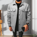 Men's Retro Texture Lapel Shirt Jacket