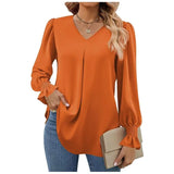 Women's Solid Color Chiffon Shirt