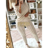 Plus Size Two-Piece Thick Sweater Suit Women