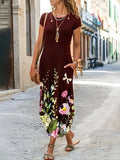 Fashionable Floral Print Pocket Dress