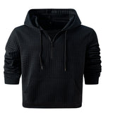 Men's Checkerboard Patchwork Zipper Hoodie