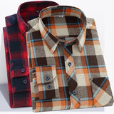 Men's Winter Checkered Casual Long Sleeve Shirts