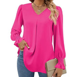 Women's Solid Color Chiffon Shirt