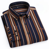 Men's Striped and Plaid Long Sleeved Winter Shirts