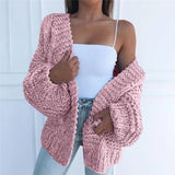 Ladies Winter Long Knitted Cardigan Sweater