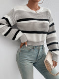 Women's Drop Shoulder Round Neck Winter Sweater