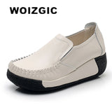 Women's Genuine Leather Platform Loafers