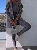 Women's 3 Piece Set Cardigan Coat Pencil Pants Tank Top