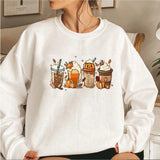 Cute Fall Coffee Drinking Women's Sweatshirt