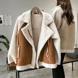 Women's Loose Fitting Lambs Hair Winter Coat