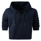 Men's Checkerboard Patchwork Zipper Hoodie