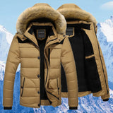 Men's Fur Collar Hooded Winter Parka