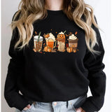 Cute Fall Coffee Drinking Women's Sweatshirt