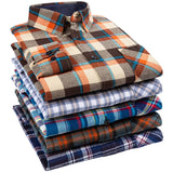 Men's Winter Checkered Casual Long Sleeve Shirts