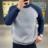 Men's Casual Warm Loose Fit Patchwork Sweater