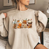 Cute Fall Coffee Drinking Women's Sweatshirt