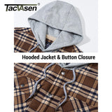 Men's Fleece Lined Flannel Hooded Shirt Jacket