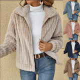 Plush Short Cardigan Zip Jacket