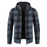 Men's Plaid Thick Warm Hooded Winter Jacket