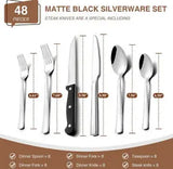 48 Pcs Silverware Set for 8 Stainless Steel Flatware Cutlery Utensil Kitchen New