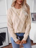 Diamond Shapes Round Neck Sweater Women's