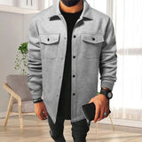 Men's Retro Texture Lapel Shirt Jacket