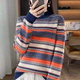 Women's Striped Pullover Cashmere Winter Sweater