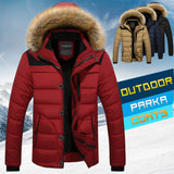 Men's Fur Collar Hooded Winter Parka