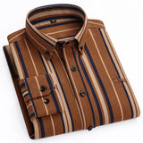 Men's Striped and Plaid Long Sleeved Winter Shirts