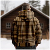 Men's Casual Plaid Thick Hooded Winter Jacket