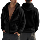 Men's Winter Zip Up Casual Fleece Hoodie