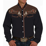 Men's Western Printed Long Sleeve Shirt