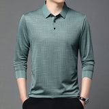 Men's Business Casual Fashionable Long Sleeve Polo Shirt