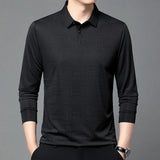 Men's Business Casual Fashionable Long Sleeve Polo Shirt